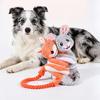 Interactive Toys for Bonding with Pets Dog Tug Rope Toy, Cute Fox Rabbit Squeaky Chew Toy Crinkle Paper, Soft Puppies Pull Medium Large