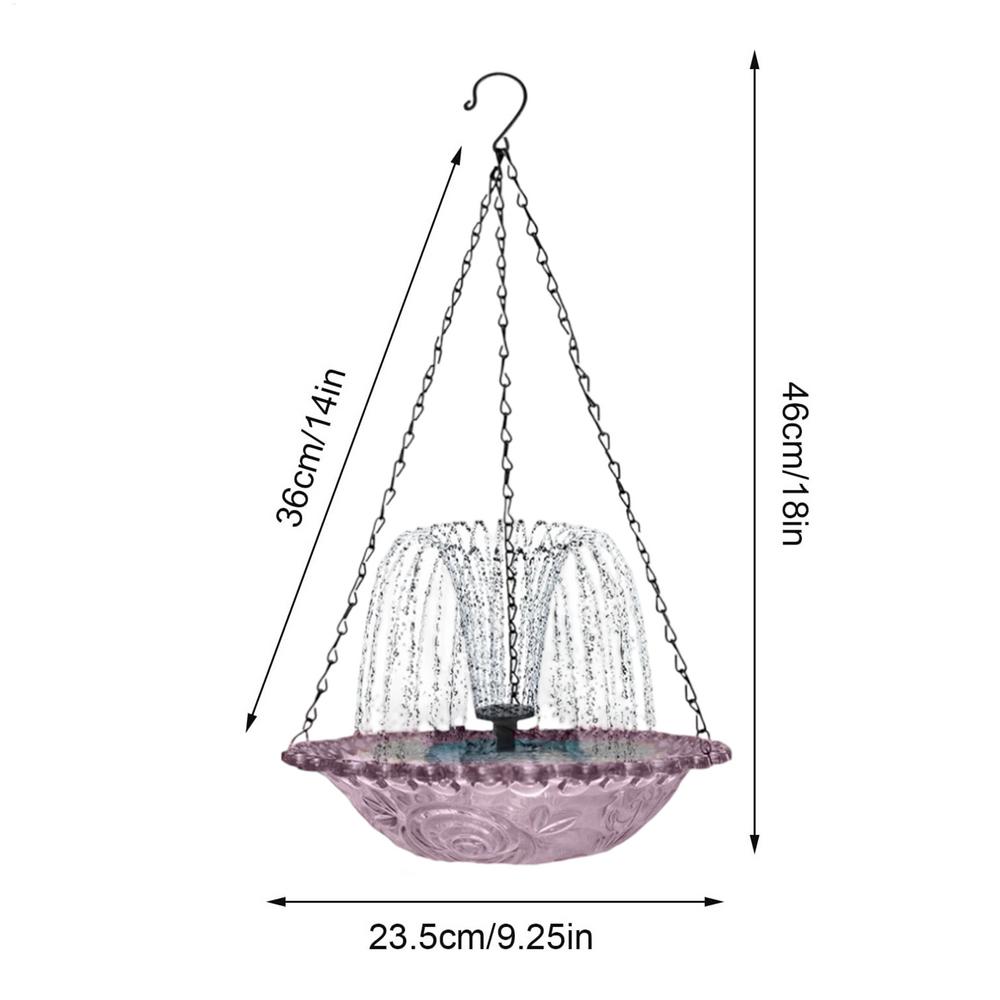 Solar Bird Baths Hangable Shower Bowl Solar Fountain For Bird Bath With Water Pump Birdbath For Outdoor Patio Garden Backyard