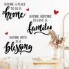 Family Warm Theme Bedroom Living Room Entrance Stickers