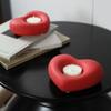 Creative Ceramic Heart-Shaped Candle Holder Candlelight Dinner Candle Holder Holiday Decor Abstract Art Heart-Shaped Candle Base
