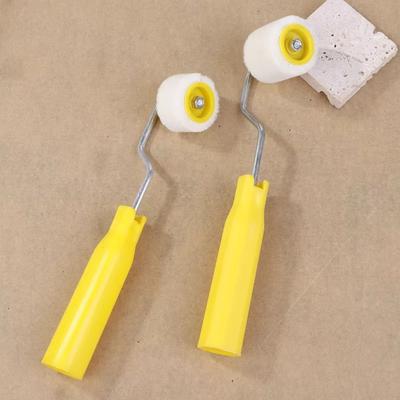 Mini Rouleaux à Peinture en Plastique Laine Retouche Bordure Rouleau Laine Pinceau Durable Design Ergonomique Petits Pinceaux Plafonds