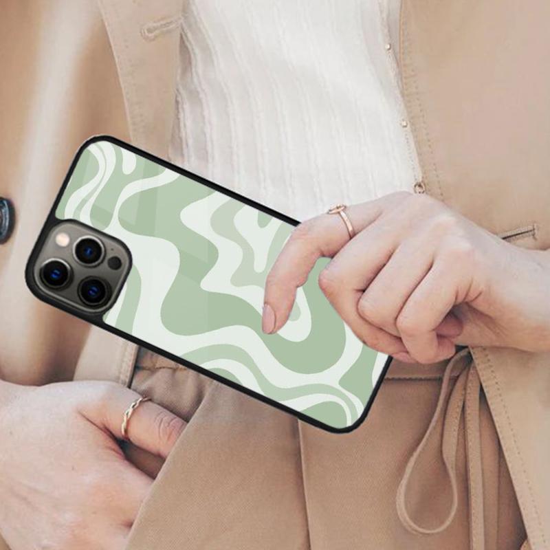 Liquid Swirl Abstract Pattern in Beige and Sage Magnetic Phone Case For APPLE iPhone 17 Air 16 14 13 12 Pro Max 15 Plus MagSafe