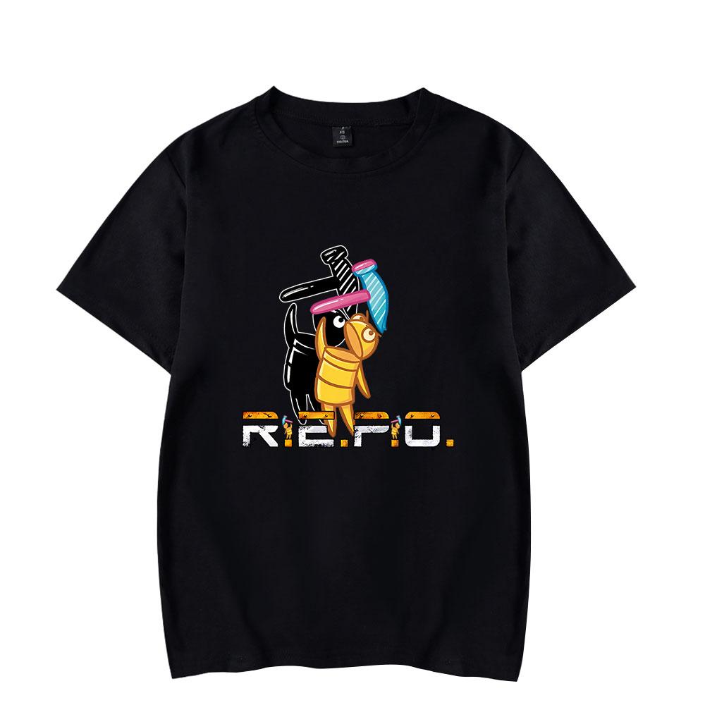 

Летняя смешная футболка R.E.P.O Крутая женская мужская футболка с круглым вырезом Повседневная унисекс Уличная одежда Футболка XS чёрный