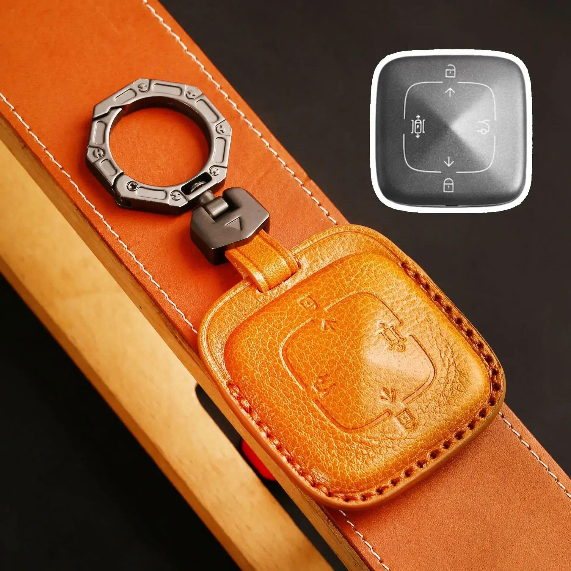 

Чехол для автомобильных ключей HALLMO из натуральной кожи для Zeekr 001/009