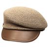Versatile Temperament Leather Brim Inclined Top Hemp Rope Woven Face Small Equestrian Straw Hat Women'S Summer Retro Beret