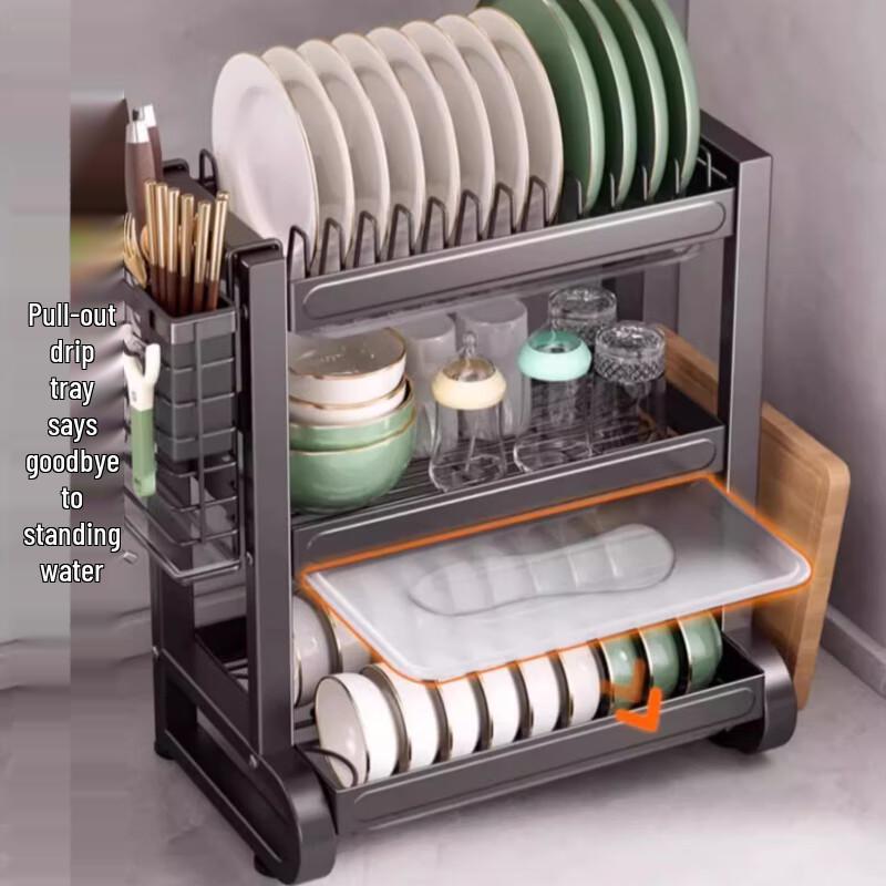 Yingbai 304 Stainless Steel 2-Tier Dish Drying Rack