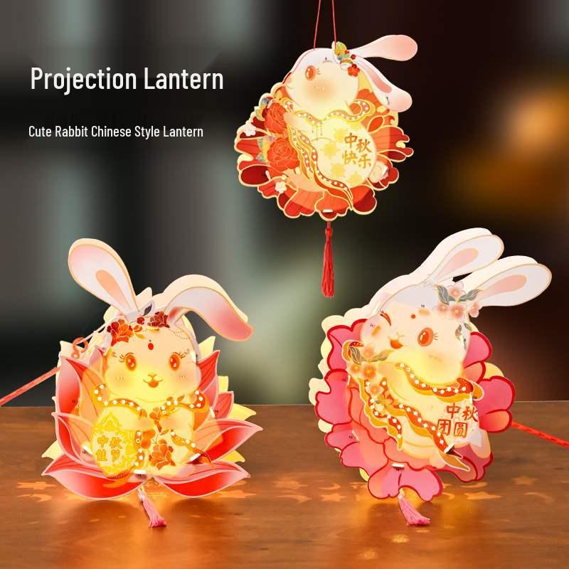 Mid-Autumn Festival Luminous Rabbit Flower Lantern DIY Kit for Kids