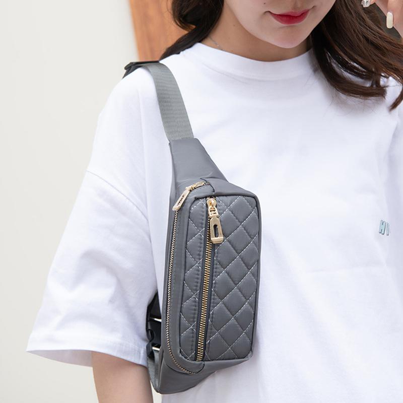 Women Plaid Waist Bag Female Canvas Waterproof Belt Bags Designer Crossbody Chest Bag Ladies  Fanny Pack