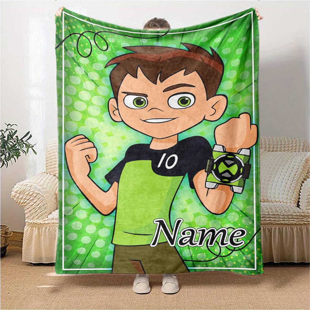 Custom Name Ben Alien Force Adventure Party Blanket For Couch Bed Plush Cozy Fuzzy Blanket Super Soft Warm Blankets For Fall And Winter 09165
