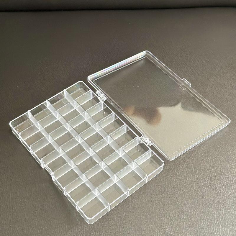 28 Grids Clear Plastic Organizer Box, Craft Storage Container For Beads Organizer, Desktop Organizing & Sorting Storage Box