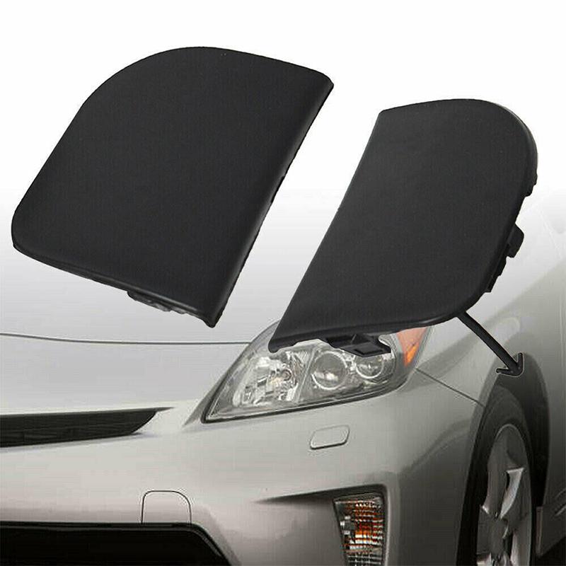 2pcs Black Front Bumper Tow Hook Eye Cover Cap Replacement Fit for Toyota Prius 2012-2015 Car Exterior Trailer Hole Lid Pair
