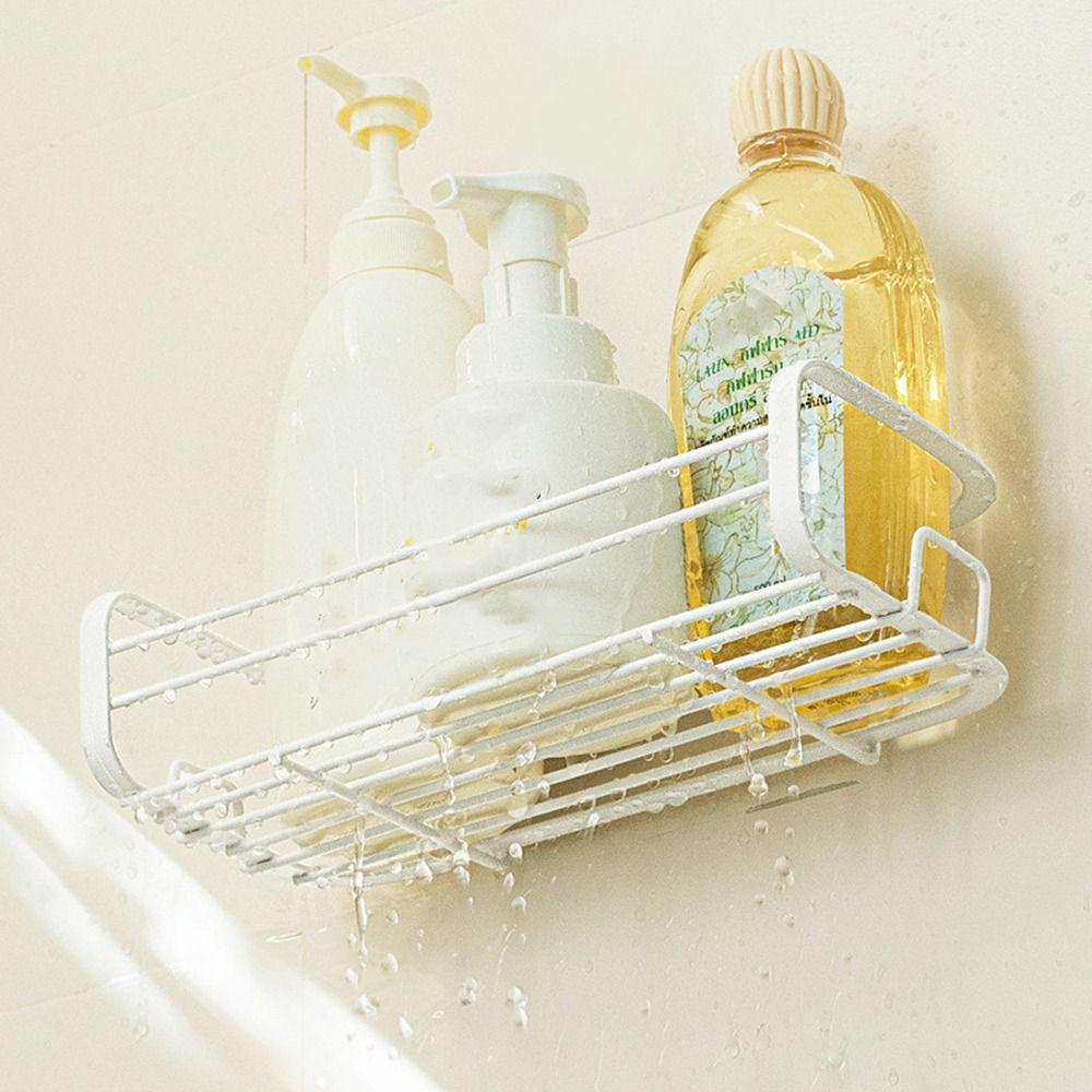 Wall Mounted Shower Drain Basket Punch Free Shampoo Storage Holder Cosmetic Rack  for Home