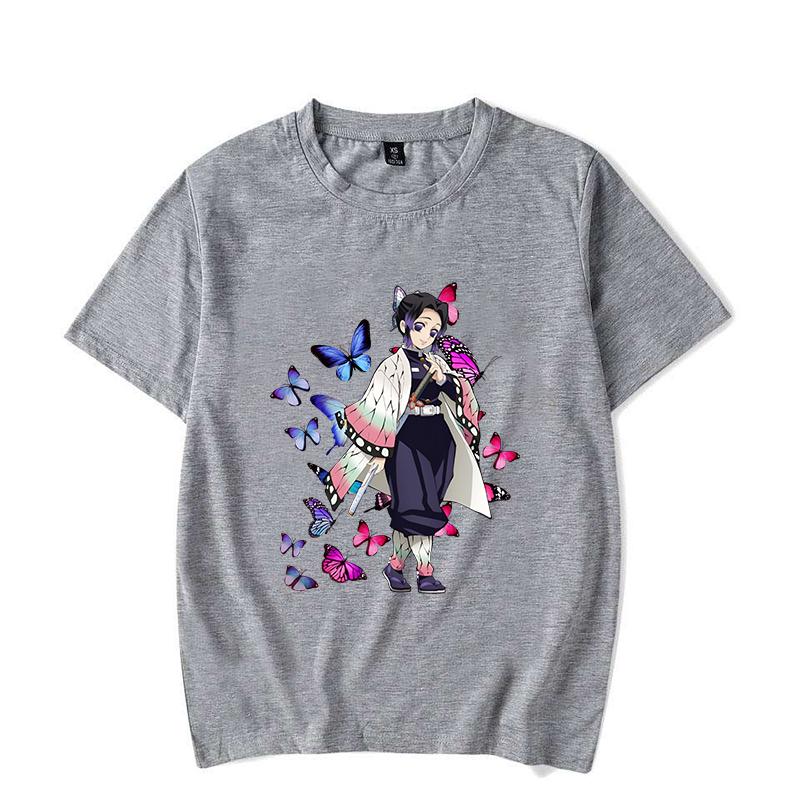 New Kochou Shinobu Printed T-shirts for Women Summer Tee Shirts Hot Anime Casual Short Sleeve Round Neck Tops T-shirts
