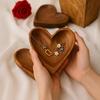 12.7 cm Wooden Heart Shape Trinket Bowl Jewellery Storage Box, Travel Box, Wedding Bridesmaid Gifts, Trinket Tray, Decorative Serving Bowl
