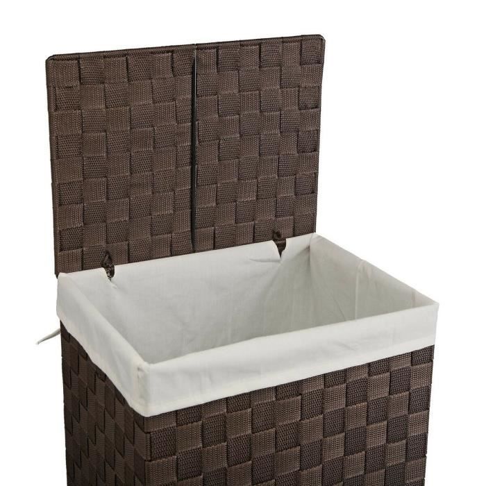 Panier De Linge - VERSA - Petit Chocolat - 32 X 46 X 24 Cm - Rotin - Multi-usages