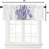 DecorLovee Curtain Valances for Windows Living Room, Purple Lavender Curtain Toppers and Valances for Bedroom, Farm Flower Dragonfly Rod Pocket