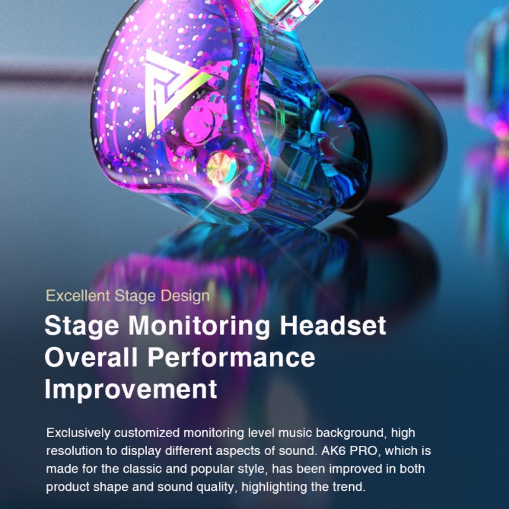 QKZ AK6 PRO Sluchátka HiFi Fever Bass Kabelová sluchátka do uší pro mobilní telefon a počítač