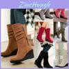 Elegant Women High Wedge Zip Up Mid Calf Boots With Cozy And Warm Platform Shoes