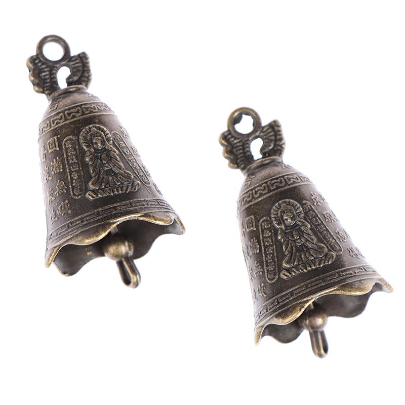 1/2/10Pcs Antique Bell Chinese Mini Sculpture Pray Guanyin Buddha Bell Shui Feng Bells
