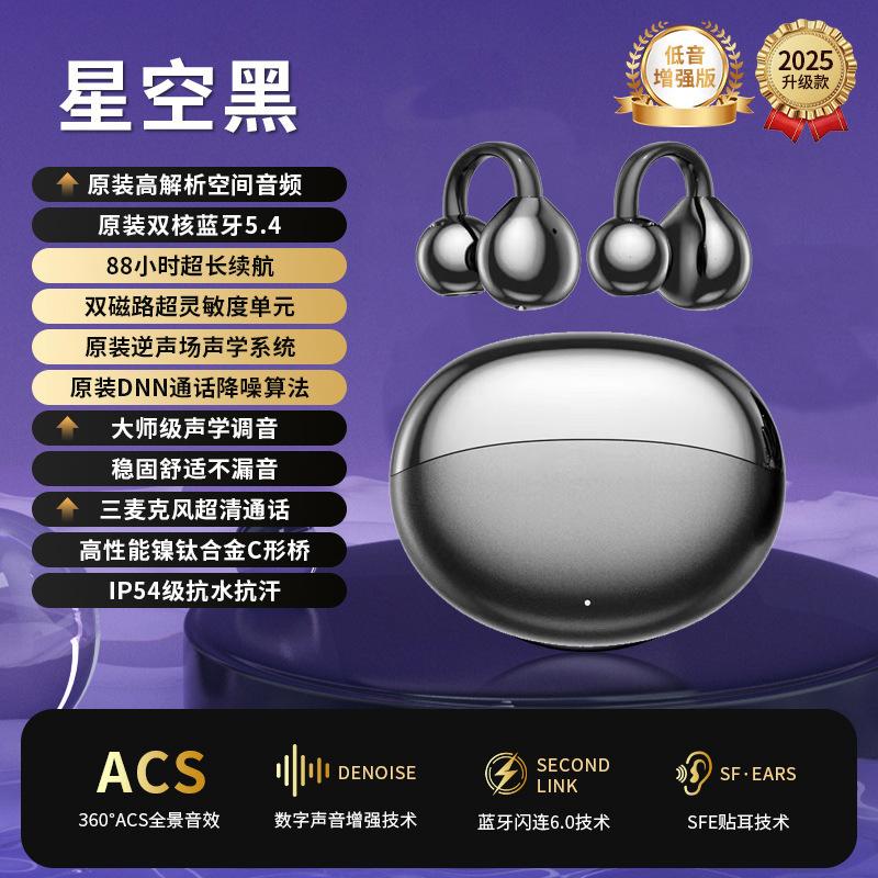 Digital Wireless Ear Clip Bluetooth Headset, Not In the Ear, Long Battery Life, Open Headset Private Mode