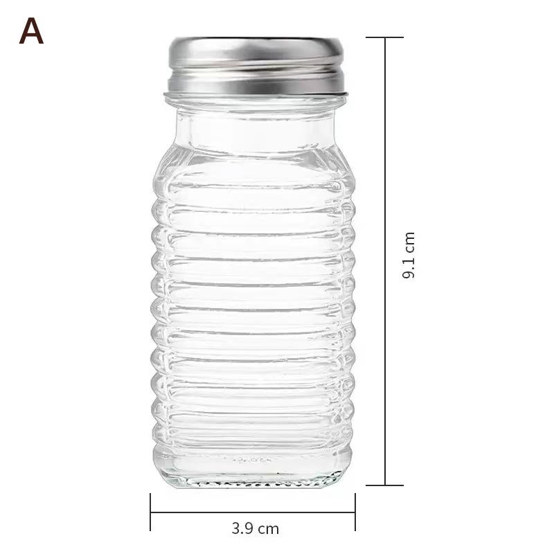 2Pcs Kitchen Glass Spice Bottle Barbecue Seasoning Bottle With Lid Salt And Pepper Shaker Pepper Shaker Mini Seasoning Jar Set