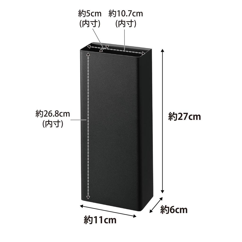 Yamazaki plasterboard tweezers and wood Plasterboard wall compatible Floor Wiper Holder Black W11 x D6 x H27cm Tower Flooring Cleaning Storage 1998