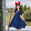 Madrugada Witch Kiki Cosplay Halloween Set with Tattoo and Wizard Dress with Adjustable Sleeve Kids Costume for S804 Costume, Stickers, Bag, Headband,