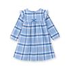 Shoulder Frill Check Dress BLUE