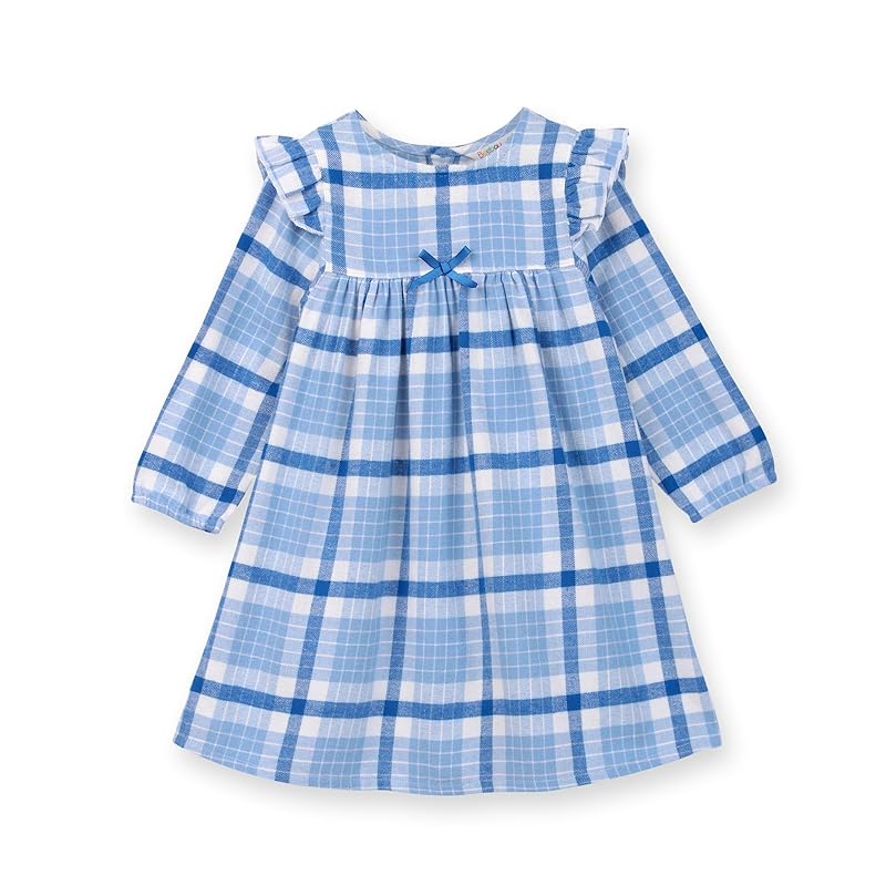 Shoulder frill check dress BLUE 6-12 Months синий