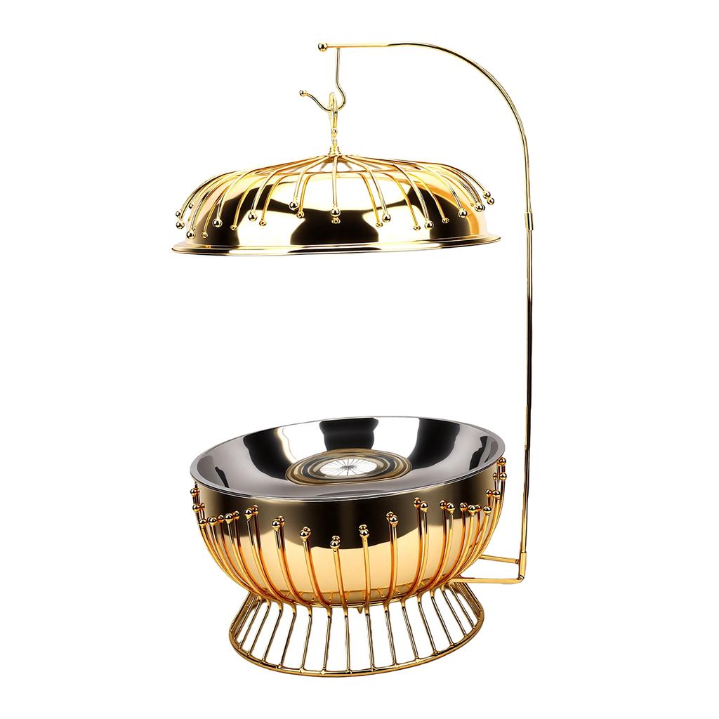 Hanging Lid Dining Stove 8L Large Capacity Multifunctional Stainless Steel Chafing Dish with Hanging Cover for Buffet