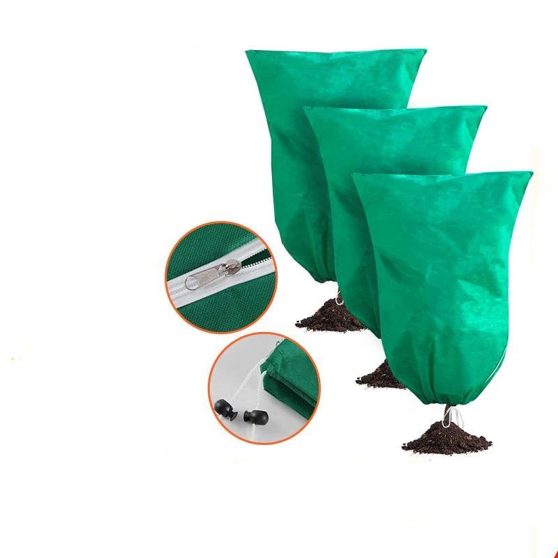 Plant Cover Winter Warm Tree Shrub Protecting Bag Frost Cloth Blankets For Outdoor Plant Freeze Protection Covers With Zipper
