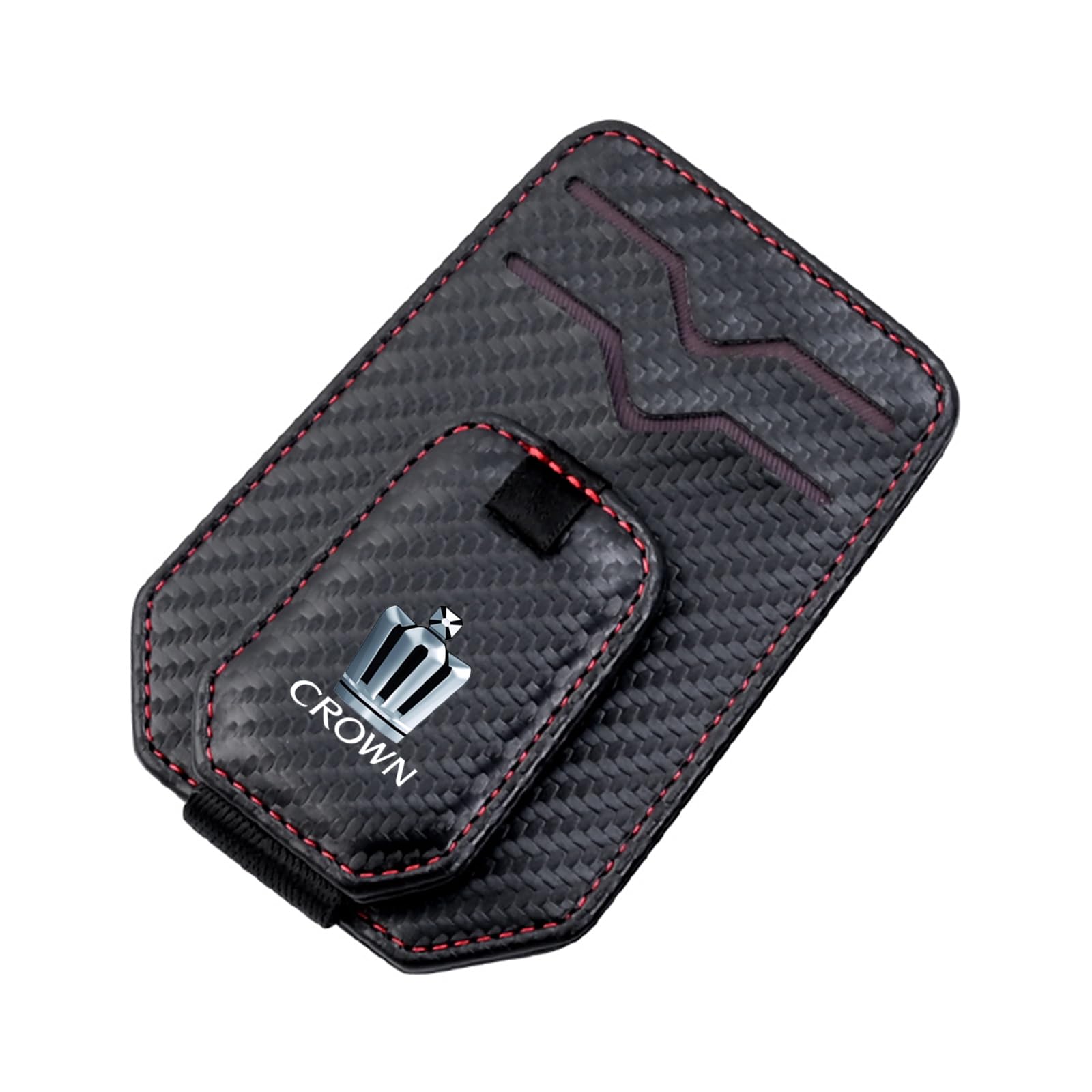 Fumezu Car Sunglasses Clip Compatible with Leather Sunglasses Clip with Car Sun Convenient Car Holds Glasses and Card Pockets Magnetic Ideal for Car