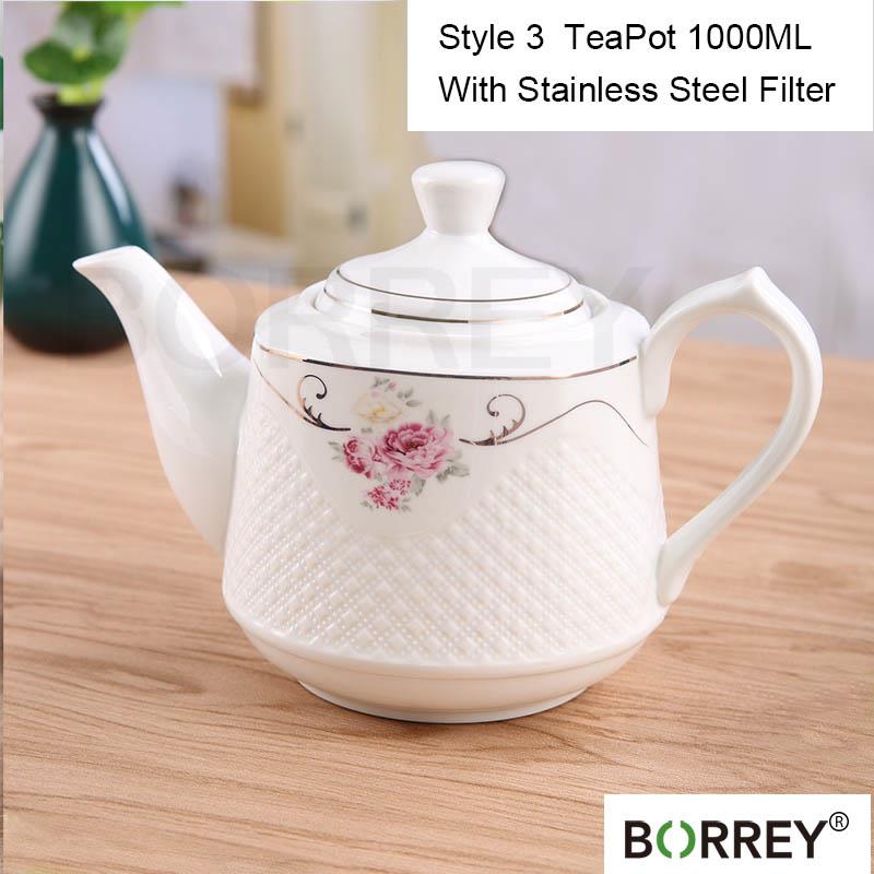 BORREYKeramické s filtrem Čajová konvice Evropského stylu Rychlovarná konvice Kávová konvice Domácí dekorace umělecké dílo Keramické nádobí Svatební dárek k narozeninám