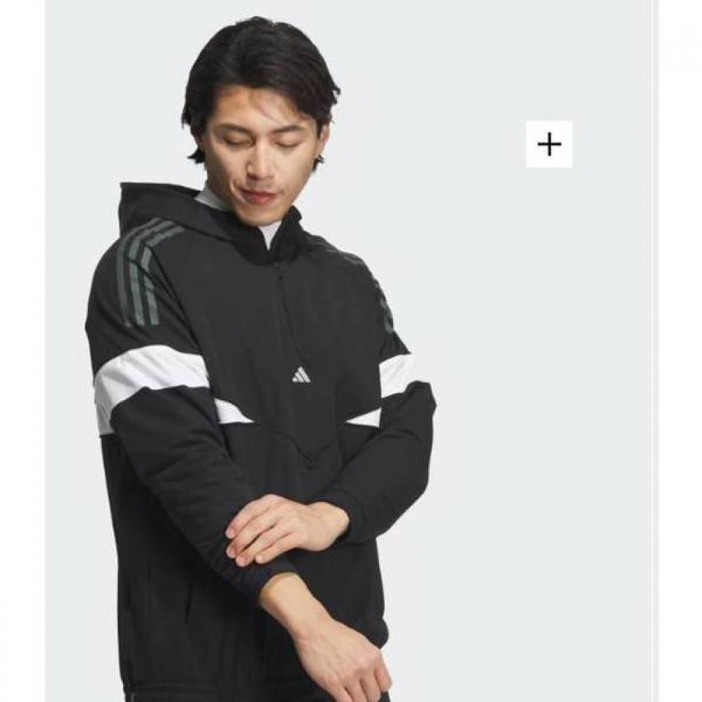 Adidas Golf 24fw Unisex Twistweave Long Sleeve Track Hooded Pullover Im7221 Black