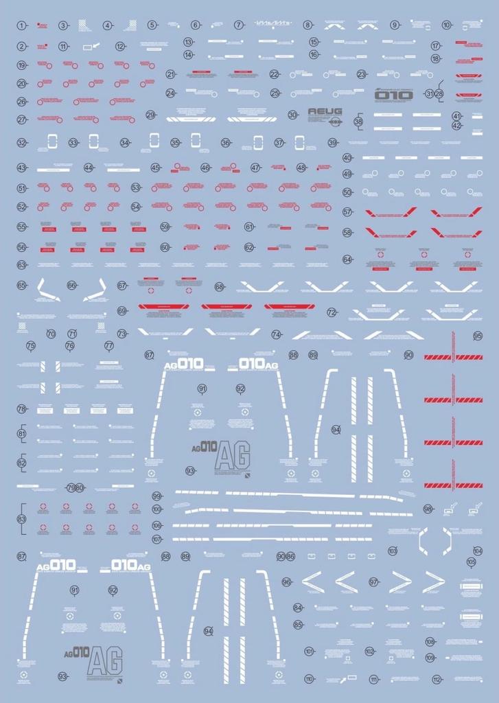 HG RG MG PG RE HiRM Robot MS Decals MG Mobile Suit Gundam ZZ Enhanced Double Zeta Gundam Fluorescent!! Detail-Up Water-Transfer (for 1/100 Ver.Ka)