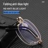 Fashionable Full Frame HD Folding Reading Glasses for Seniors – Anti-Blue Light Metal Design