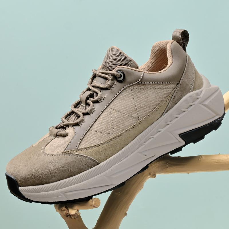 

2025 new autumn breathable sports and leisure shoes men s outdoor height increase travel men s shoes hiking dad trendy shoes 46