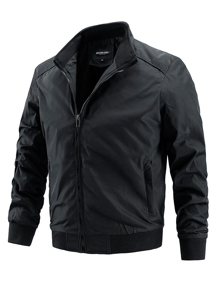 

Autumn Winter Men s Windbreaker Jackets Men Sports Casual Business Solid Slim Fit Mens Jackets XL 65-75 kg
