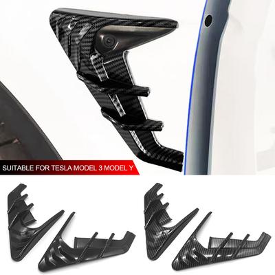 2Pcs Car Side Camera Protection Covers Kit Decoration Sticker Car Modification Accessories for Model 3 Moel Y 2018-2023