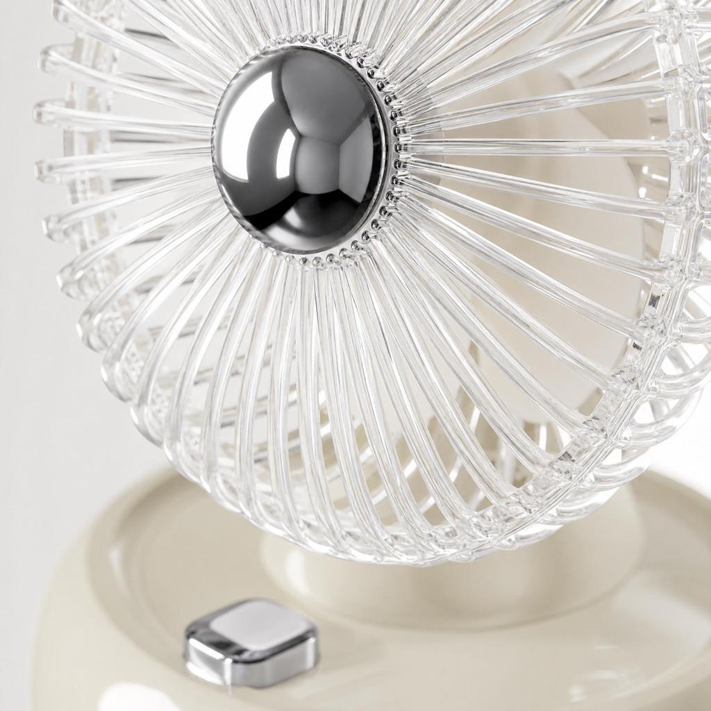 Mini Desktop Cooling Fan with Ambient Decorative Brightness 4-Setting Compact
