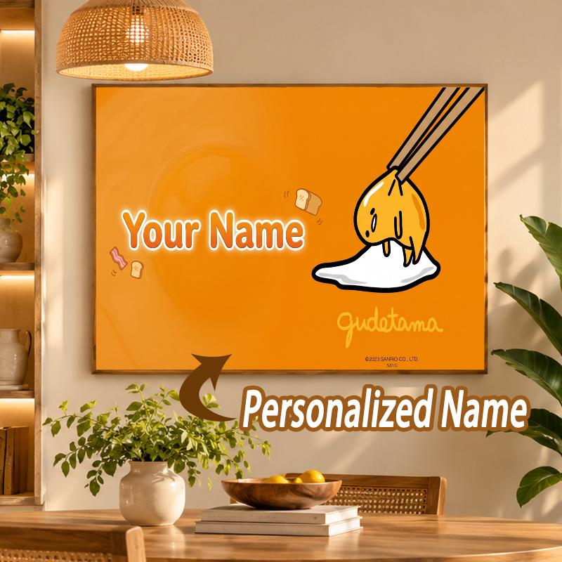 Custom Name Gudetama 5D Diamond Painting Personalized Full Drill Diamond Art Kit Gift