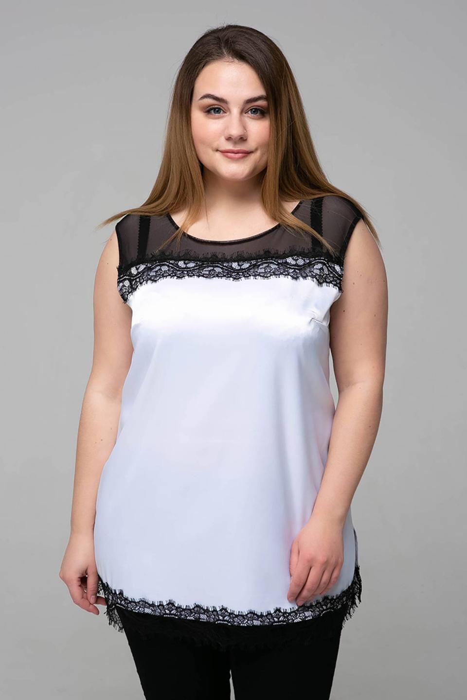 

Атласна блуза з мереживом Tatiana ТОНІ 5XL білий