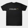 Men Black Print T-shirt Steelers No-Cut Transfer Paper Print Cotton Tshirt