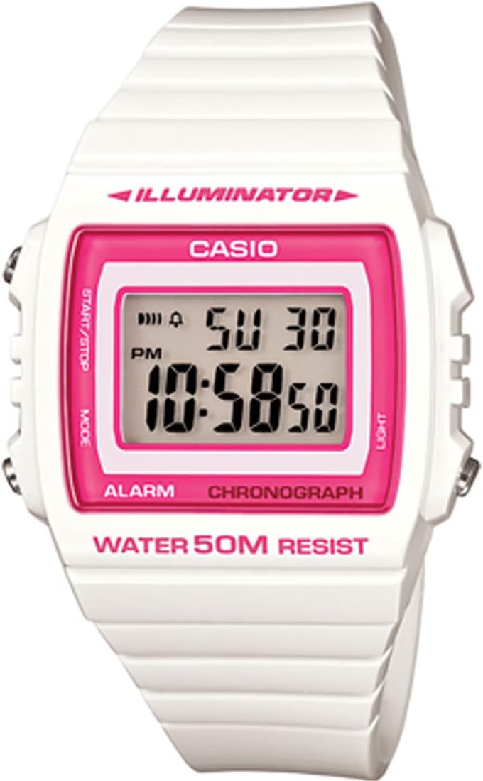 

[Casio] Стандартные цифровые часы CASIO W-215H-7A2V мужские и женские глянцевые белые и розовые зарубежные модели [Параллельный импорт]