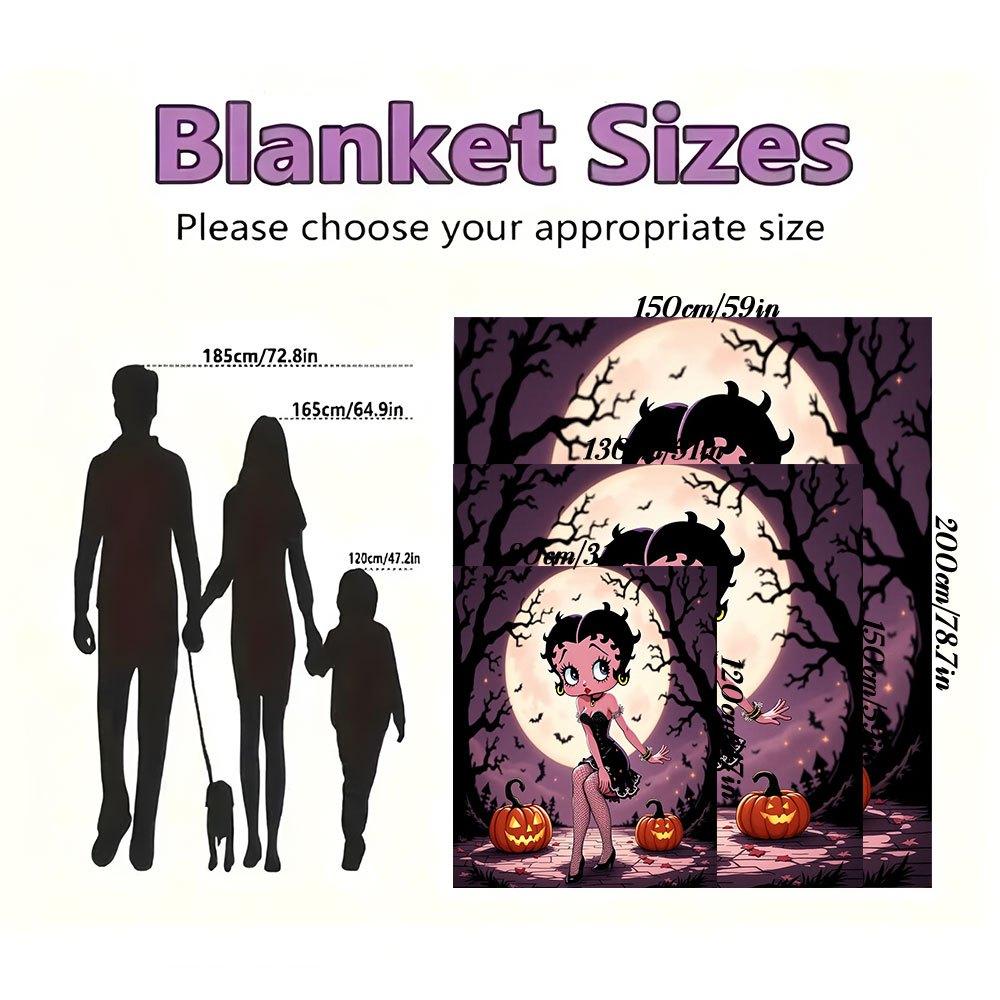 Halloween Betty Boop Pokrowiec na Telefon Koc Flanelowy Rzut do Sofy, Łóżka, Podróży, Kempingu, Biura, Kanapy, Krzesła