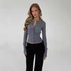 Womens Knit Cardigan Solid Color Button Front Slim Fit Long Sleeve Casual Workwear Basic Top