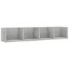VidaXL Étagère murale à CD Gris béton 100x18x18 cm Aggloméré