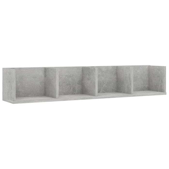 VidaXL Étagère murale à CD Gris béton 100x18x18 cm Aggloméré