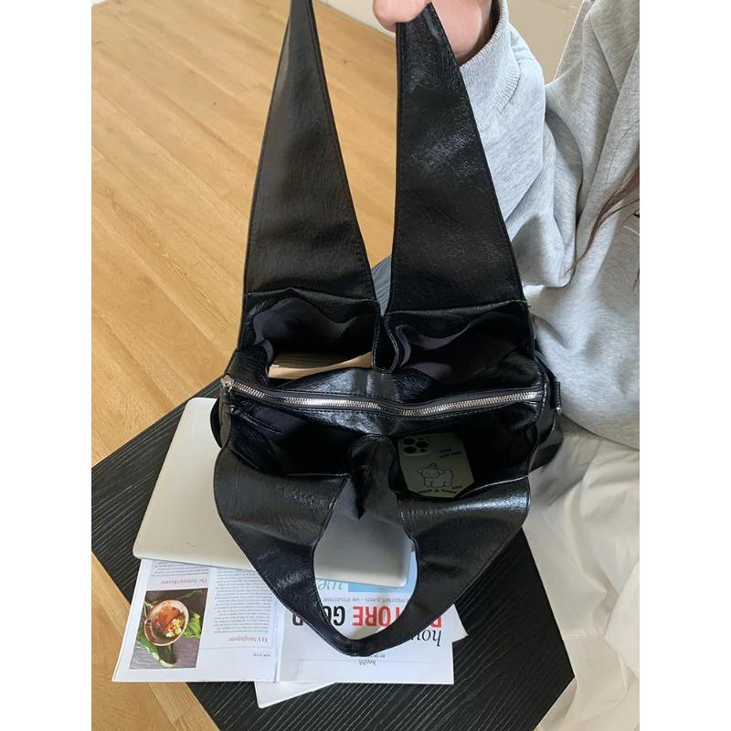 Casual Lage Capacity Tote Bag For Women Simple Solid Shoulder Bag High Quality PU Leather Female Crossbody Bag Handbags