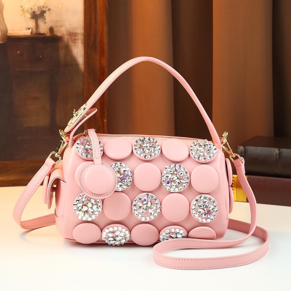 2026 Spring New Hot Diamond Cylinder Bucket Bag